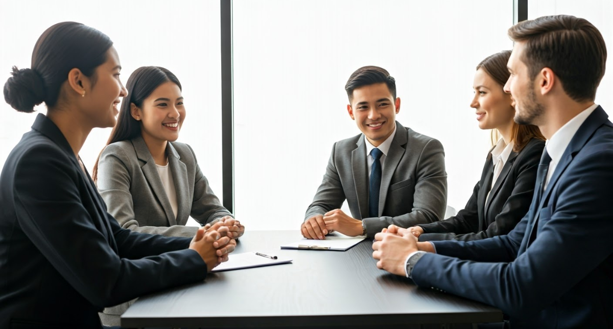 Personas esperando su turno para presentar pruebas laborales, emocionados